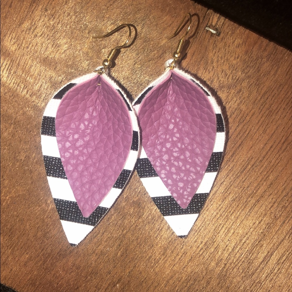Faux leather earrings